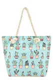 Vibrant Cactus Sketch Tote Bags