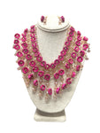 Handmade Ixtle Necklace & Earrings Hot Pink