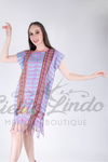 Handmade Loom Huipil Dress Pink Blue
