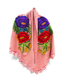 Mexican Floral Blush Pink Shawl