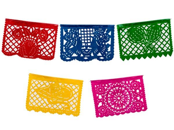 Small Plastic Picado Banner - Multicolor
