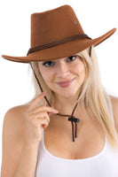 Classic Faux Nubuck Suede Poly Fabric Western Cowboy Hat