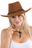 Classic Faux Nubuck Suede Poly Fabric Western Cowboy Hat