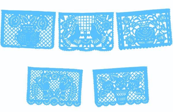 Large Turquoise Papel Picado