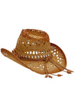 Beaded Crochet Crushable Straw Cowboy Hat