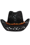 Beaded Crochet Crushable Straw Cowboy Hat