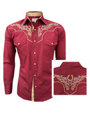 Western Cowboy Burgundy Shirt