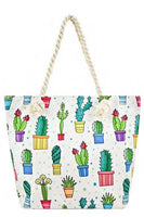 Vibrant Cactus Sketch Tote Bags