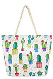 Vibrant Cactus Sketch Tote Bags