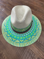 Hand painted Mexican hat Aztec