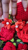 Large Crochet Roses Bouquet Red