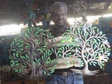 Tree of Life Metal Art Wall Decor 23" Hand Painted