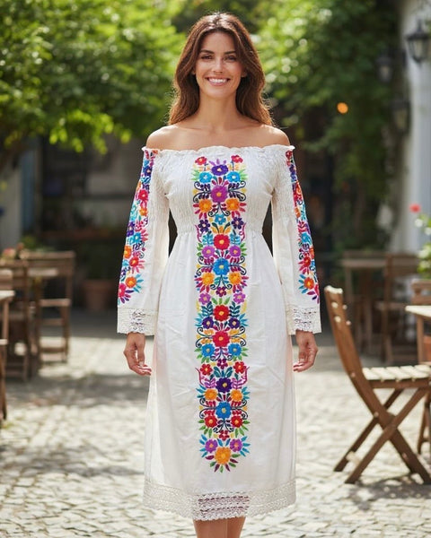 Sisal Floral Embroidered Dress