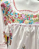 San Antonino Mexican Blouse 3/4 Sleeve White