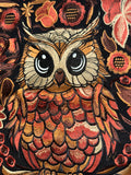 Owl Embroidered Pillow Cover