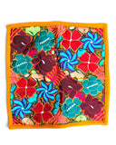 Mexican Orange Floral Embroidered Pillow Cover