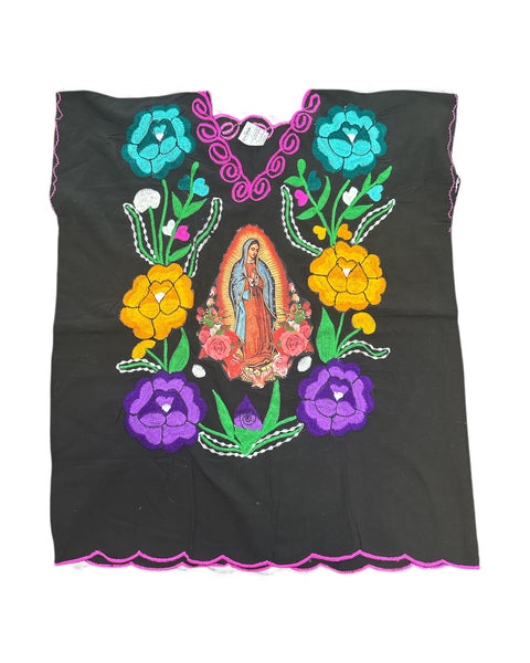 Lady Of Guadalupe Black Floral Top