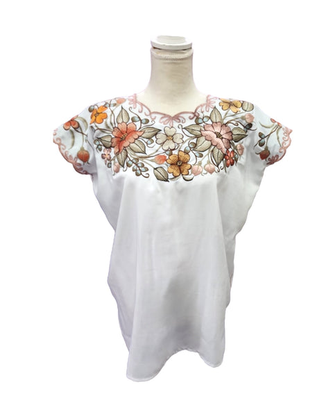 Elegant Mexican Blouse White