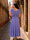 Magdalena Loomed Maxi Dress Lavender