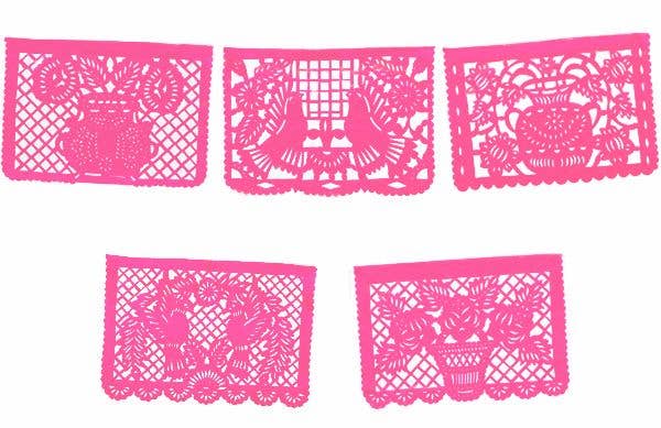 Large Hot Pink Papel Picado