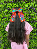 Floral Embroidered bow