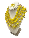 Handmade Ixtle Necklace & Earrings Yellow