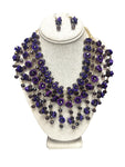 Handmade Ixtle Necklace & Earrings Purple