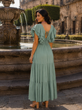 Magdalena Loomed Maxi Dress Green