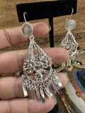Filigree Oaxacan Earrings Silver Floral Tear