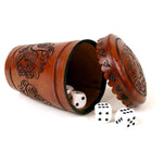 Leather Dice Cup Shuffle Hand Tooled Peru Gambling Game