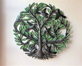 Tree of Life Metal Art Wall Decor 23" Hand Painted