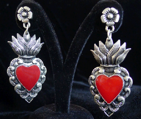 Sacred Heart style earrings