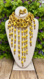 Mexican Agave Statement Floral Necklace & Earrings Set