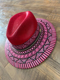 Hand painted Mexican hat Aztec