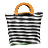 Oaxacan Handwoven Tote Bag with Wooden Handle