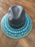 Hand painted Mexican hat Aztec