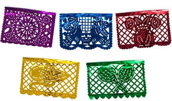 Medium Multicolor Metallic Picado Banner