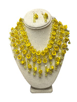 Handmade Ixtle Necklace & Earrings Yellow