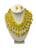 Handmade Ixtle Necklace & Earrings Yellow