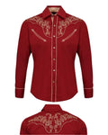 Texas cowboy Burgundy and Khaki shirt