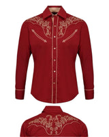Texas cowboy Burgundy and Khaki shirt