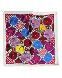 Mexican Ivory Floral Embroidered Pillow Cover