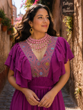 Magdalena Loomed Maxi Dress Magenta