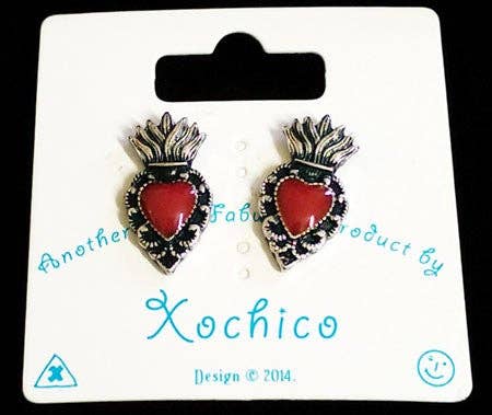 Mini Sacred Heart style Stud earrings