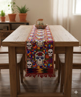 Sugar Skull Embroidered Table Runner