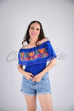 Margarita Royal Blue/Multicolor Top - Cielito Lindo