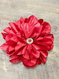 Large Flower Hair Clip with Rhinestone - Cielito Lindo