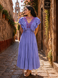Magdalena Loomed Maxi Dress Lavender