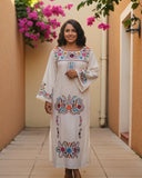 La Mexicana Handmade Embroidered Ivory Dress