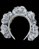 Silver Floral Ribbon Headband